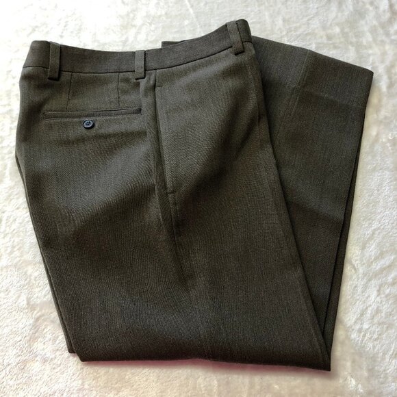 NWOT Hugo Boss "Bellini" Brown Virgin Wool Dress Pants Small (31") - Picture 1 of 13